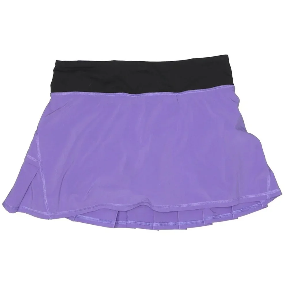 Lululemon skort Pace Setter purple black  Run Tennis skirt pleats sz 6 - Picture 2 of 4